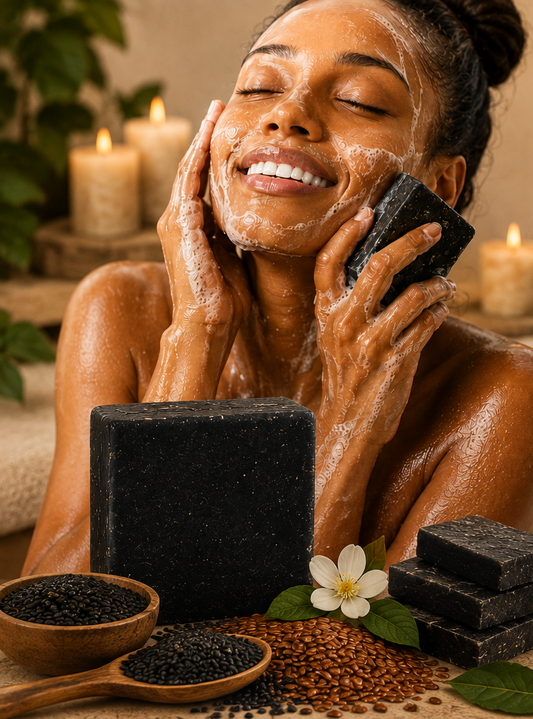 Organic Blackseed, Flaxseed & Charcoal Soap
